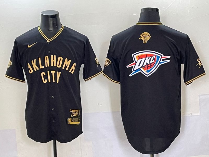 Men 2025 Oklahoma City Thunder Blank Black Joint Name Nike NBA Jersey style 11